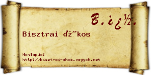 Bisztrai Ákos névjegykártya